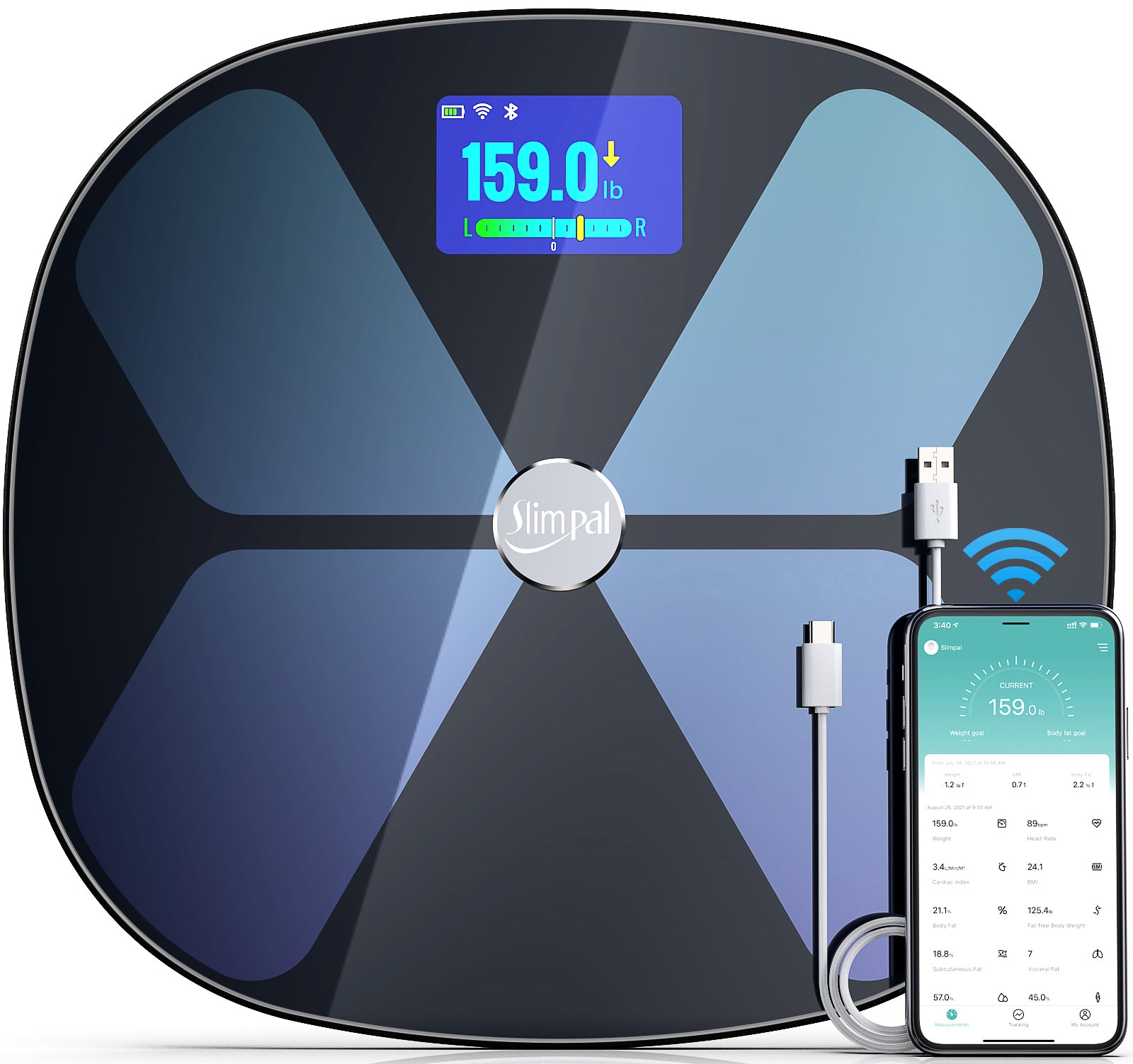 Smart Scale for Body Weight, Body Fat Scale Large Display, Digital Wei –  Slimpal