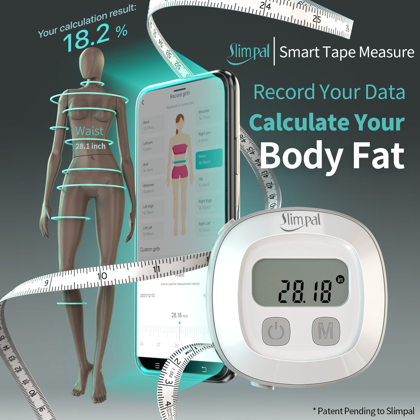 HAPAW Smart Body Tape Measure with App Measuring Tapes for Body Soft  Retractable