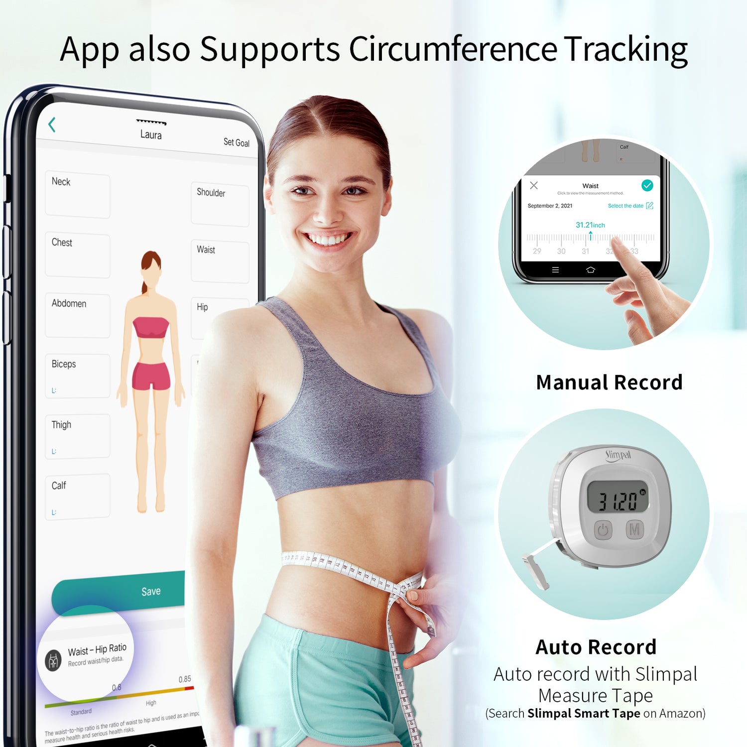 Weighing Scale with Smartphone APP,Bluetooth Smart Scales Digital Weight and Body Fat ,Unlimited Users, Auto Monitor Body Composition Analyzer for Fat
