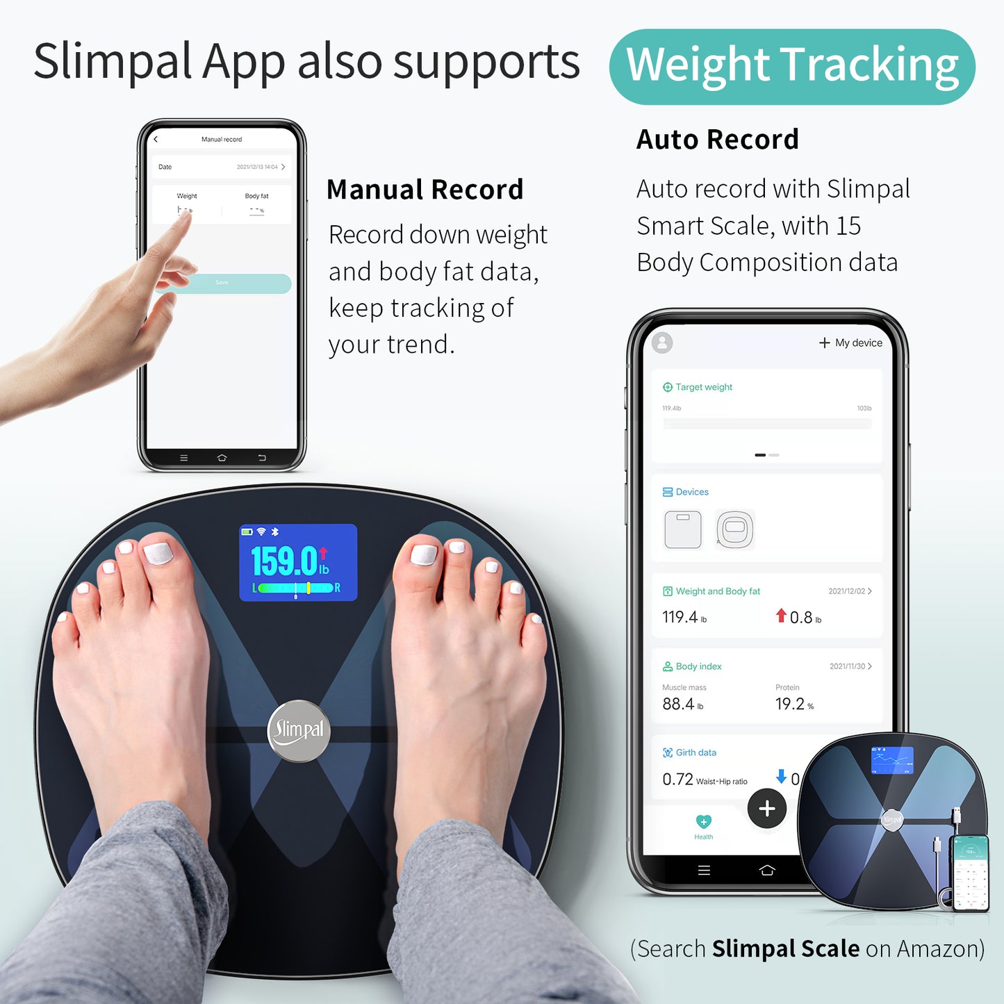 Slimpal Body Tape Measure with Case, Tool for Monitoring Body Fat,  Measuring Tape for Body, Digital Smart Retractable Measuring Tape for  Accurately